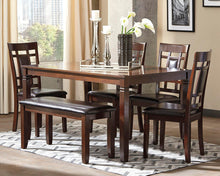 Load image into Gallery viewer, Bennox Dining Table and Chairs with Bench (Set of 6)